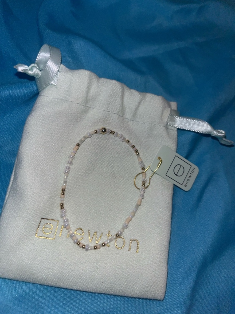 Newton Pink and Gold Minimal Beaded Bracelet